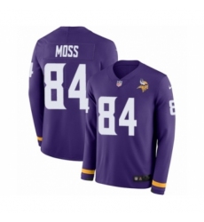 Men's Nike Minnesota Vikings #84 Randy Moss Limited Purple Therma Long Sleeve NFL Jersey
