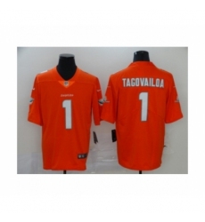 Men's Miami Dolphins #1 Tua Tagovailoa 2020 Limited Orange Rush Vapor Untouchable Football Jersey