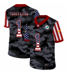 Men's Miami Dolphins #1 Tua Tagovailoa Camo Flag Nike Limited Jersey