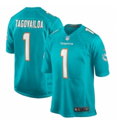 Men's Miami Dolphins #1 Tua Tagovailoa Nike Aqua 2020 NFL Draft First Round Pick Game Jersey