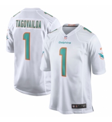 Men's Miami Dolphins #1 Tua Tagovailoa Nike White 2020 NFL Draft First Round Pick Game Jersey