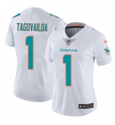 Women's Miami Dolphins #1 Tua Tagovailoa White Stitched Vapor Untouchable Limited Jersey