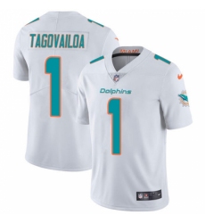 Youth Miami Dolphins #1 Tua Tagovailoa White Stitched Vapor Untouchable Limited Jersey