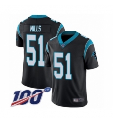 Men's Carolina Panthers #51 Sam Mills Black Team Color Vapor Untouchable Limited Player 100th Season Football Jersey