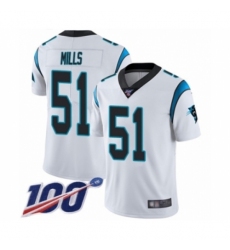 Men's Carolina Panthers #51 Sam Mills White Vapor Untouchable Limited Player 100th Season Football Jersey