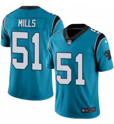 Men's Nike Carolina Panthers #51 Sam Mills Limited Blue Rush Vapor Untouchable NFL Jersey