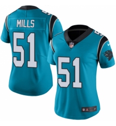 Women's Nike Carolina Panthers #51 Sam Mills Blue Alternate Vapor Untouchable Limited Player NFL Jersey