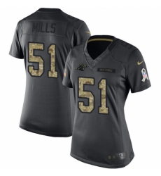 Women's Nike Carolina Panthers #51 Sam Mills Limited Black 2016 Salute to Service NFL Jersey