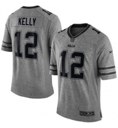Men's Nike Buffalo Bills #12 Jim Kelly Gray Stitched NFL Limited Gridiron Gray Jersey
