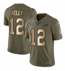 Women's Nike Buffalo Bills #12 Jim Kelly Limited Olive/Camo 2017 Salute to Service NFL Jersey
