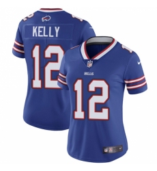 Women's Nike Buffalo Bills #12 Jim Kelly Royal Blue Team Color Vapor Untouchable Limited Player NFL Jersey