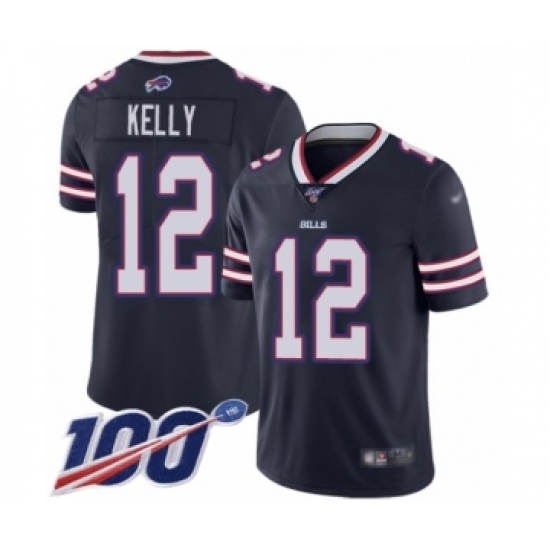 Youth Buffalo Bills #12 Jim Kelly Limited Navy Blue Inverted Legend 100th Season Football Jersey Youth Buffalo Bills #12 Jim Kelly Limited Navy Blue Inverted Legend 100th Season Football Jersey