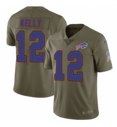 Youth Nike Buffalo Bills #12 Jim Kelly Limited Olive 2017 Salute to Service NFL Jersey