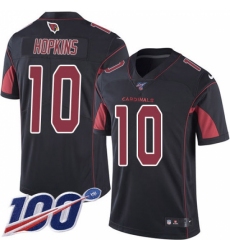 Men's Nike Arizona Cardinals #10 DeAndre Hopkins Black Stitched NFL Limited Rush 100th Season Jersey