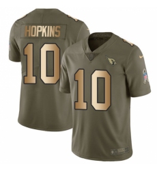 Men's Nike Arizona Cardinals #10 DeAndre Hopkins Olive Gold Stitched NFL Limited 2017 Salute To Service Jersey