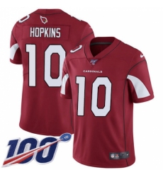 Men's Nike Arizona Cardinals #10 DeAndre Hopkins Red Team Color Stitched NFL 100th Season Vapor Untouchable Limited Jersey