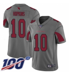 Men's Nike Arizona Cardinals #10 DeAndre Hopkins Silver Stitched NFL Limited Inverted Legend 100th Season Jersey