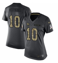 Women's Nike Arizona Cardinals #10 DeAndre Hopkins Black Stitched NFL Limited 2016 Salute to Service Jersey