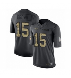 Men's Baltimore Ravens #15 Marquise Brown Limited Black 2016 Salute to Service Football Jersey