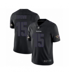 Men's Baltimore Ravens #15 Marquise Brown Limited Black Rush Impact Football Jersey