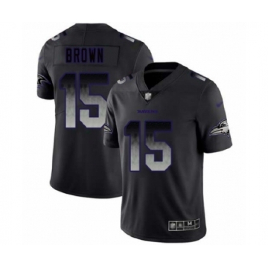 Men's Baltimore Ravens #15 Marquise Brown Limited Black Smoke Fashion Football Jersey Men's Baltimore Ravens #15 Marquise Brown Limited Black Smoke Fashion Football Jersey