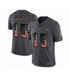 Men's Baltimore Ravens #15 Marquise Brown Limited Black USA Flag 2019 Salute To Service Football Jersey