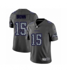 Men's Baltimore Ravens #15 Marquise Brown Limited Gray Static Fashion Football Jersey