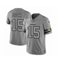 Men's Baltimore Ravens #15 Marquise Brown Limited Gray Team Logo Gridiron Football Jersey