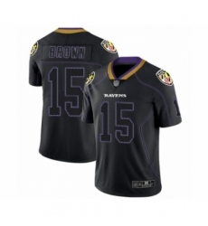 Men's Baltimore Ravens #15 Marquise Brown Limited Lights Out Black Rush Football Jersey
