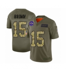 Men's Baltimore Ravens #15 Marquise Brown Limited Olive Camo 2019 Salute to Service Football Jersey