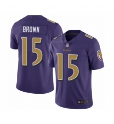 Men's Baltimore Ravens #15 Marquise Brown Limited Purple Rush Vapor Untouchable Football Jersey