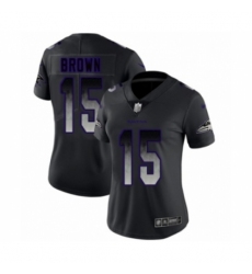 Women's Baltimore Ravens #15 Marquise Brown Limited Black Smoke Fashion Football Jersey