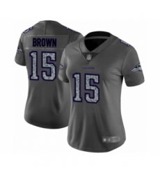 Women's Baltimore Ravens #15 Marquise Brown Limited Gray Static Fashion Football Jersey