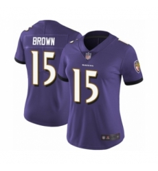 Women's Baltimore Ravens #15 Marquise Brown Purple Team Color Vapor Untouchable Limited Player Football Jersey