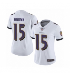 Women's Baltimore Ravens #15 Marquise Brown White Vapor Untouchable Limited Player Football Jersey