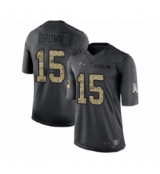 Youth Baltimore Ravens #15 Marquise Brown Limited Black 2016 Salute to Service Football Jersey