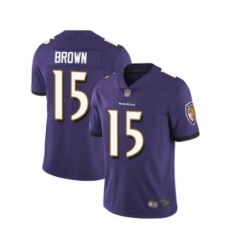 Youth Baltimore Ravens #15 Marquise Brown Purple Team Color Vapor Untouchable Limited Player Football Jersey