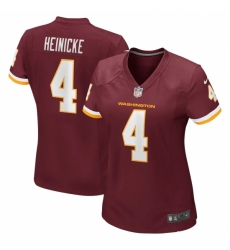 Women's Washington Football Team #4 Taylor Heinicke Nike Burgundy Game Jersey