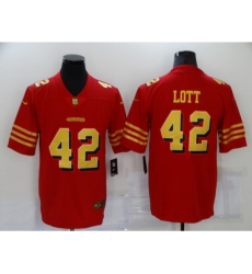 Men's San Francisco 49ers #42 Ronnie Lott Red Gold Untouchable Limited Jersey