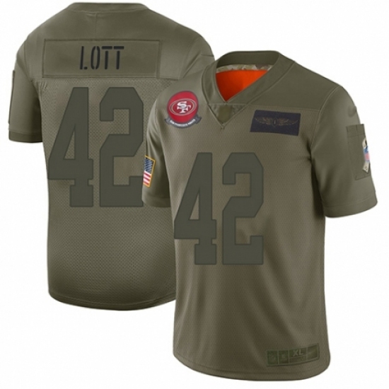Women's San Francisco 49ers #42 Ronnie Lott Limited Camo 2019 Salute to Service Football Jersey Women's San Francisco 49ers #42 Ronnie Lott Limited Camo 2019 Salute to Service Football Jersey