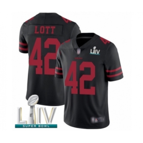 Youth San Francisco 49ers #42 Ronnie Lott Black Vapor Untouchable Limited Player Super Bowl LIV Bound Football Jersey Youth San Francisco 49ers #42 Ronnie Lott Black Vapor Untouchable Limited Player Super Bowl LIV Bound Football Jersey