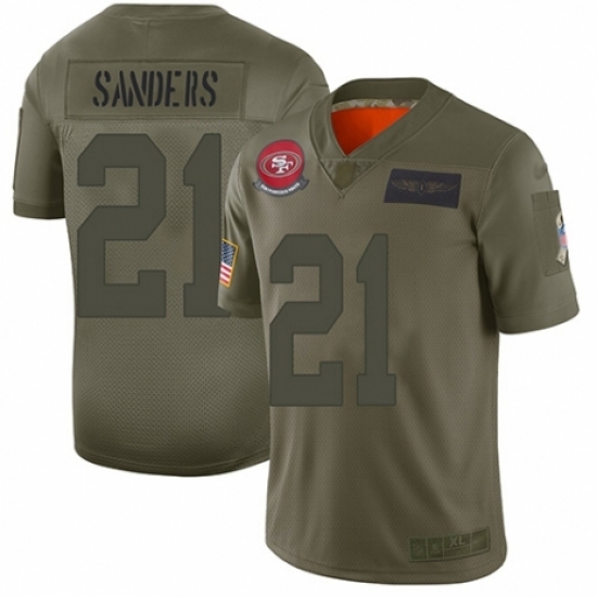 Women's San Francisco 49ers #21 Deion Sanders Limited Camo 2019 Salute to Service Football Jersey Women's San Francisco 49ers #21 Deion Sanders Limited Camo 2019 Salute to Service Football Jersey