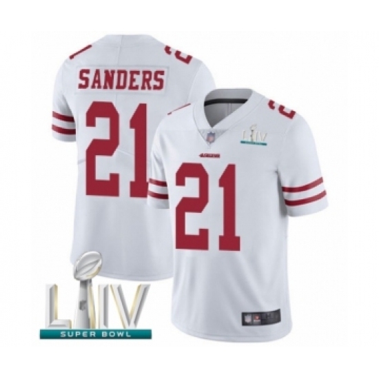 Youth San Francisco 49ers #21 Deion Sanders White Vapor Untouchable Limited Player Super Bowl LIV Bound Football Jersey Youth San Francisco 49ers #21 Deion Sanders White Vapor Untouchable Limited Player Super Bowl LIV Bound Football Jersey
