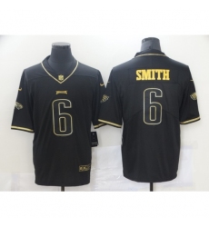 Men's Philadelphia Eagles #6 DeVonta Smith Nike Black Gold 2021 Draft First Round Pick Limited Jersey