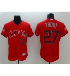 Men's Los Angeles Angels of Anaheim #27 Mike Trout Authentic Red Independent Jersey