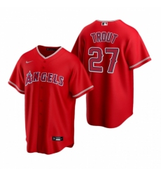 Men's Nike Los Angeles Angels #27 Mike Trout Red Alternate Stitched Baseball Jersey