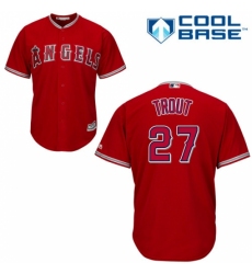 Youth Majestic Los Angeles Angels of Anaheim #27 Mike Trout Authentic Red Alternate Cool Base MLB Jersey
