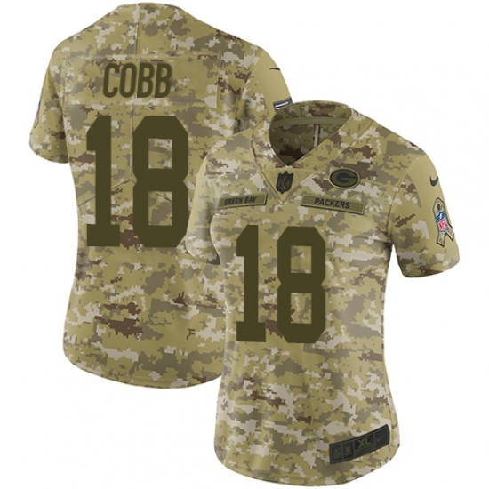 Women's Nike Green Bay Packers #18 Randall Cobb Limited Camo 2018 Salute to Service NFL Jersey Women's Nike Green Bay Packers #18 Randall Cobb Limited Camo 2018 Salute to Service NFL Jersey