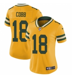 Women's Nike Green Bay Packers #18 Randall Cobb Limited Gold Rush Vapor Untouchable NFL Jersey