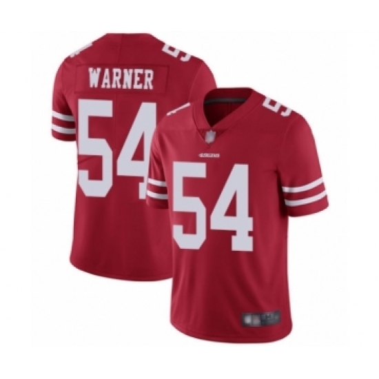 Men's San Francisco 49ers #54 Fred Warner Red Team Color Vapor Untouchable Limited Player Football Jersey Men's San Francisco 49ers #54 Fred Warner Red Team Color Vapor Untouchable Limited Player Football Jersey